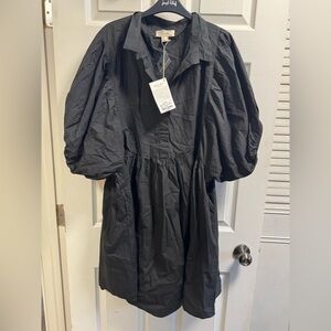 Black Puff Sleeve Dress